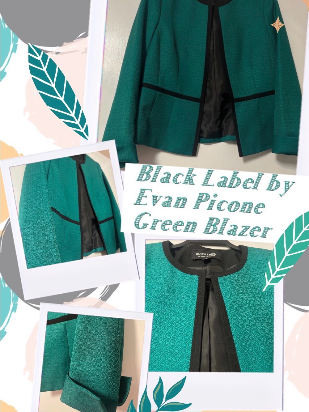 Black Label by Evan Picone Green Blazer